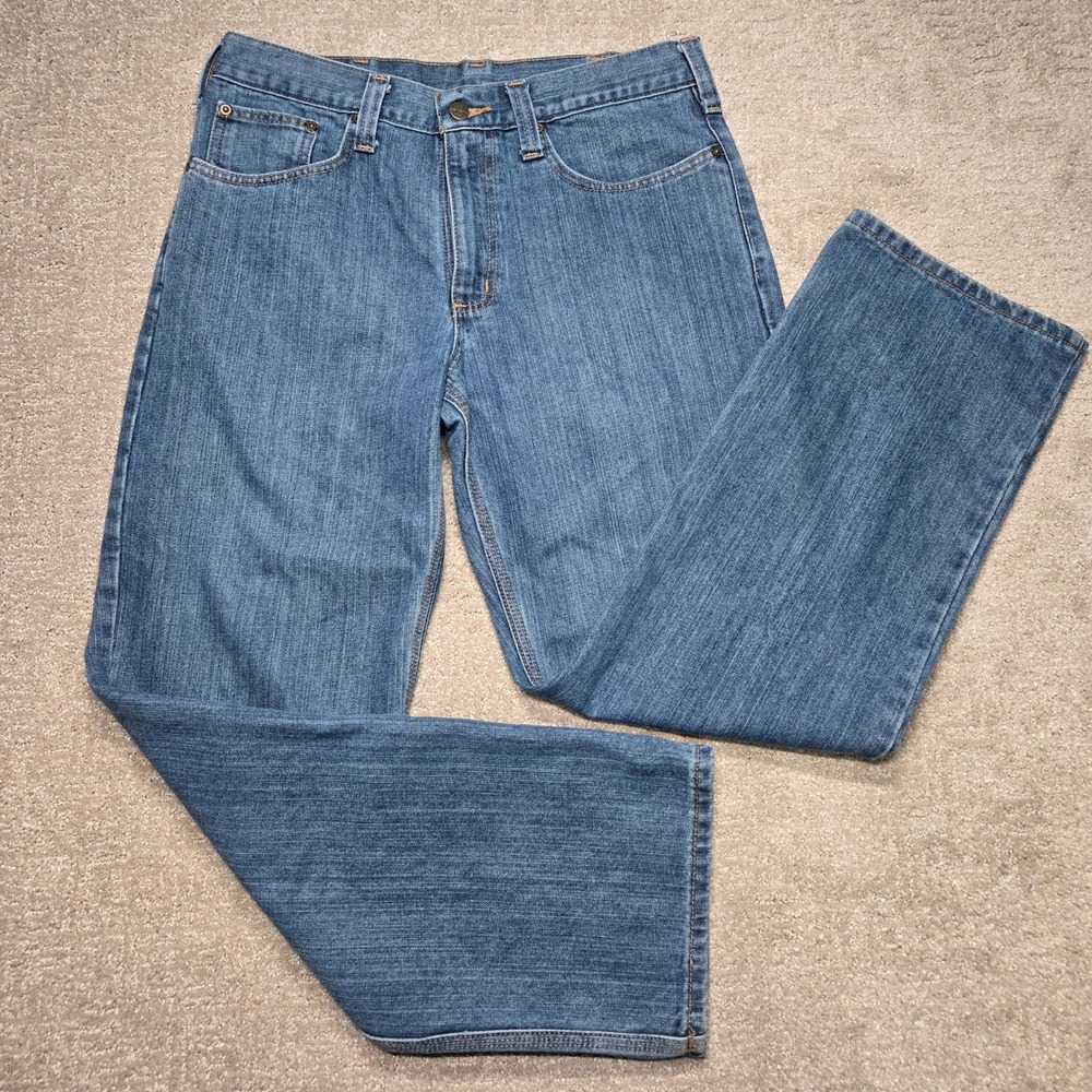 Carhartt Mens Relaxed Fit Straight Leg Denim Jeans Blue Medium Wash 32x30